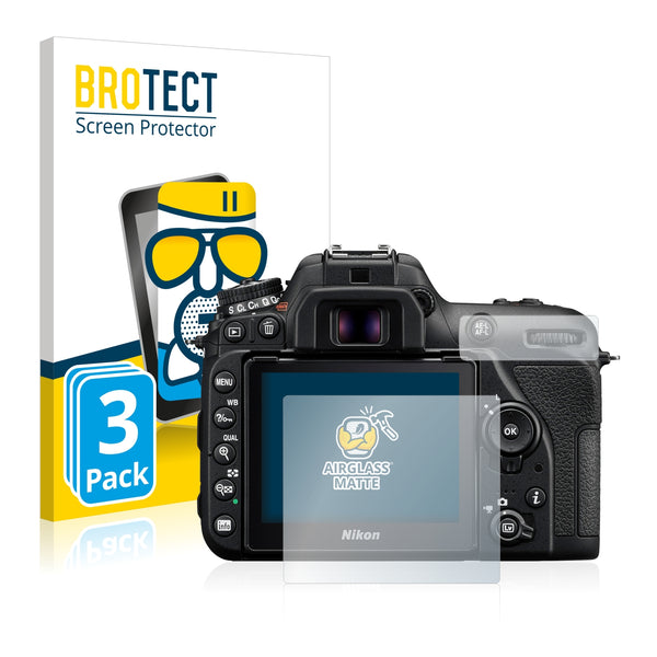 3x BROTECT AirGlass Matte Glass Screen Protector for Nikon D7500