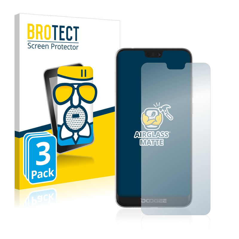 3x BROTECT AirGlass Matte Glass Screen Protector for Doogee N10