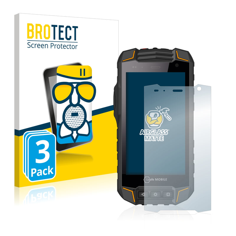 3x BROTECT AirGlass Matte Glass Screen Protector for i.safe Mobile IS520.1