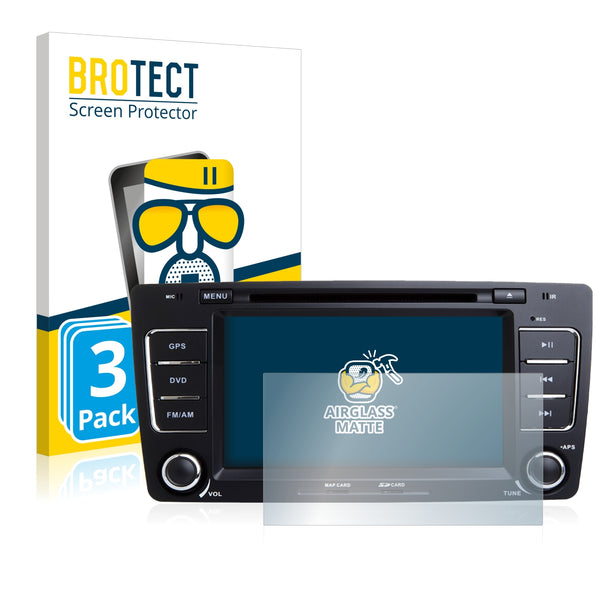 3x BROTECT Matte Screen Protector for Skoda Octavia 2008 Infotainment System