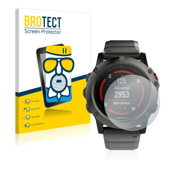 BROTECT AirGlass Matte Glass Screen Protector for Garmin fenix 5X (51 mm)